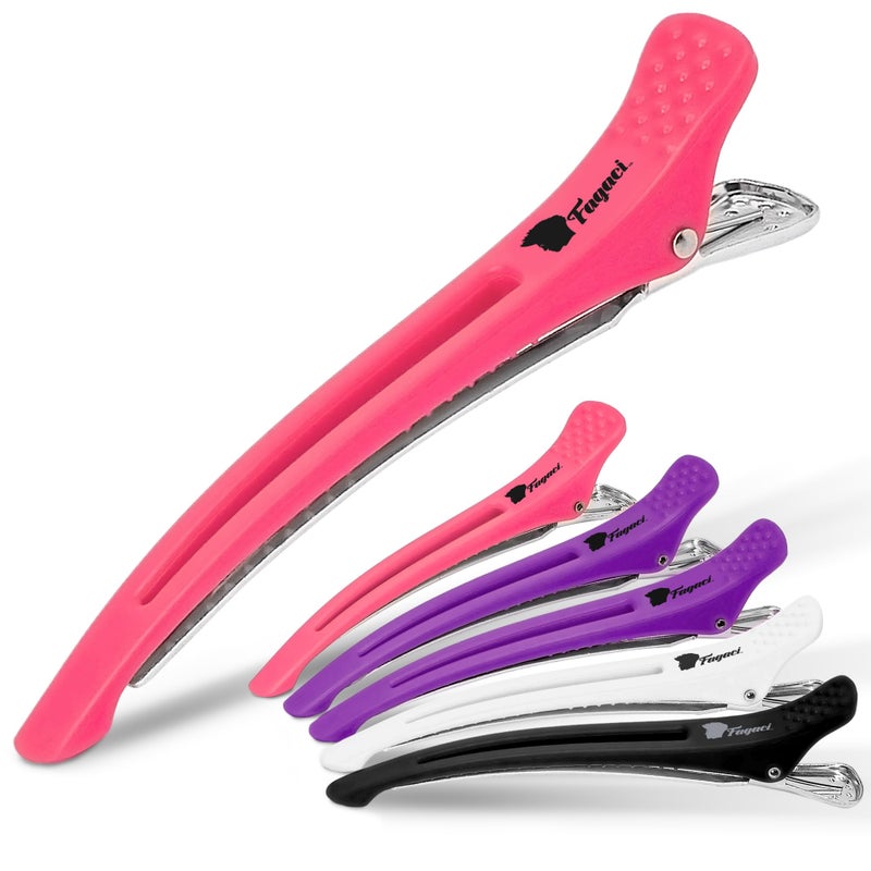 Fagaci Firm Grip Hair Clips with Silicone Band - Durable Duckbill and Alligator Clips for Sectioning, Styling, and Salon Use - Image 1